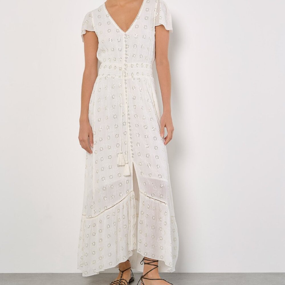 Embroidered Sequin Maxi Dress